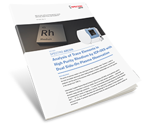 Analysis of Trace Elements in High Purity Rhodium by ICP-OES With Dual Side-On Plasma Observation
