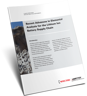 Recent Advances in Elemental Analysis for the Lithium Ion Battery Supply Chain